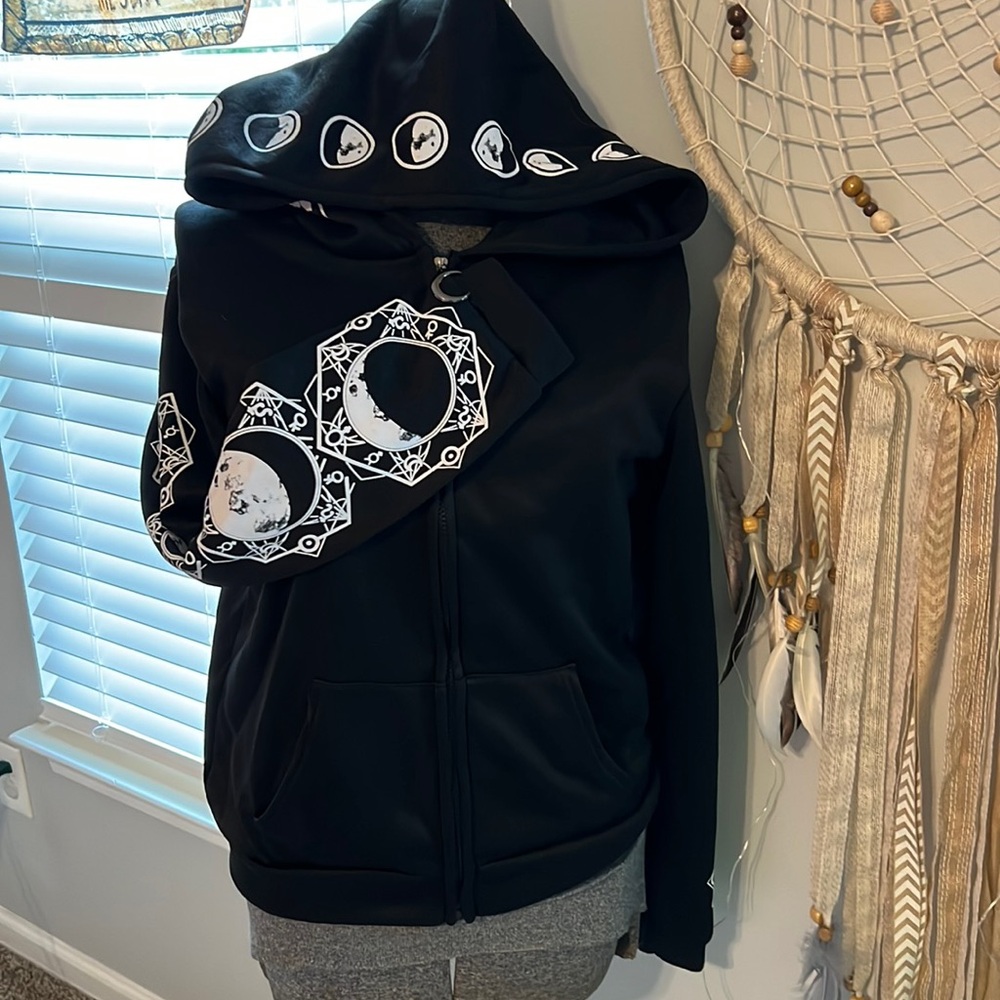 Moon Phase Zip Up Hopdie